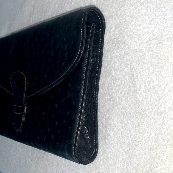 VTG Donna ELISSA Genuine OSTRICH Leather RARE Convertible clutch! - Picture 3 of 13